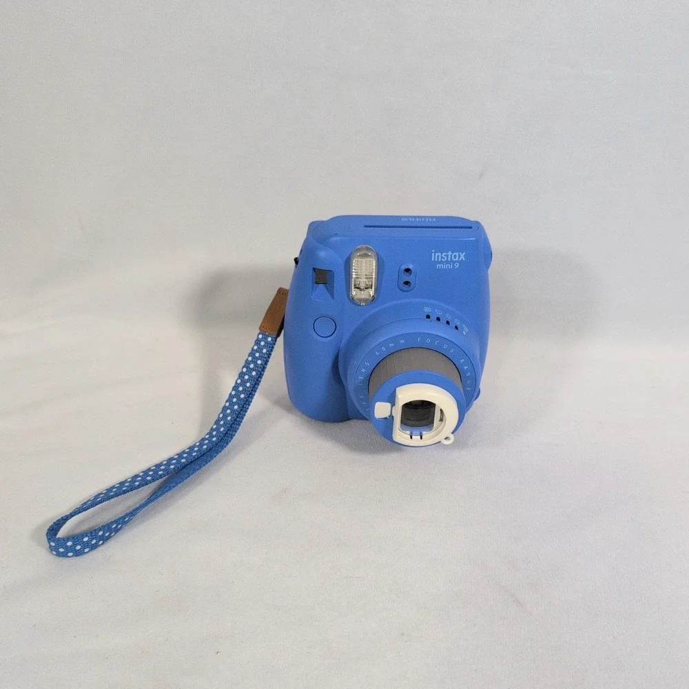 Fujifilm Instax Mini 9 Instant Film Camera Cobalt Blue Workin w/ 8 Photos Remain